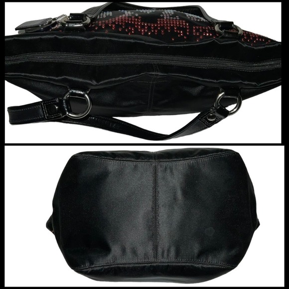 COACH Limited Special Edition Holiday Rhinestone Sateen Tote Shoulder Bag - Picture 4 of 16